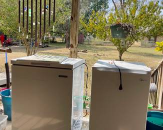 CHEST FREEZERS, ART GLASS WINDCHIMES