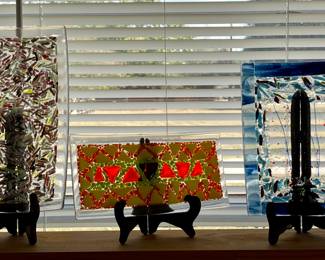 MORE GORGEOUS ART GLASS TRAYS BY ED COLE