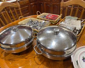 Nice electric skillet or heated serving dishes