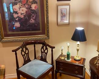 Corner chair and unique side table