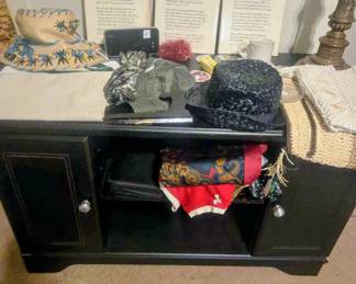 Modern entertainment center vintage hats