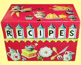 Vintage metal kitchen recipe box