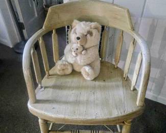 Painted Antique Golden Oak Captains Chair