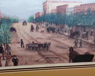 Signed and numbered  lithograph Main Street 1900