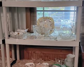 American brilliant cut pitcher and glasses