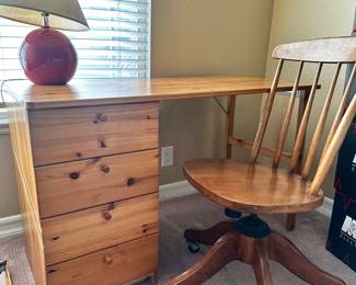 Pine desk and chair