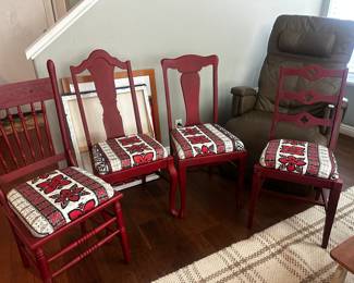 Custom painted and upholstered chairs