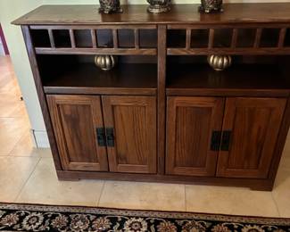 Custom Oak hall cabinet.