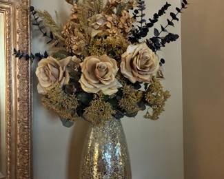 Gold Vase with Dried & Silk flowers