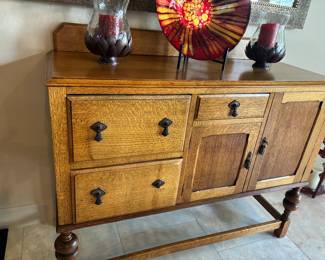 Antique Tiger Oak Sideboard.