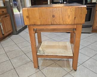 Italian Butcher Block Table by G. Brusadin & Figli