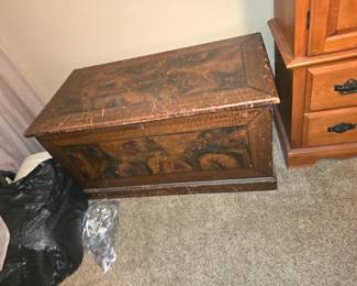Grain Painted Shipping Trunk