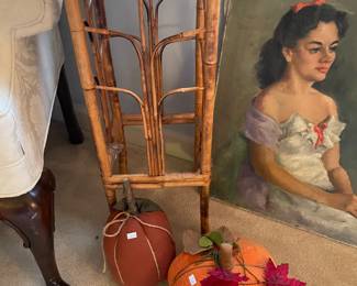 Rattan Side Table, Fall Decor