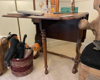 Eastlake Style Drop Leaf Table, Baskets, Halloween Decorations