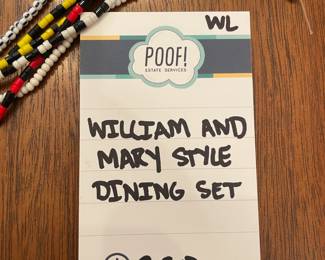 William and Mary Style Dining Set