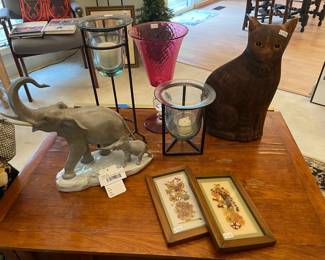 Candle Holders, Wall Art, Lladro Elephant Mother and Calf