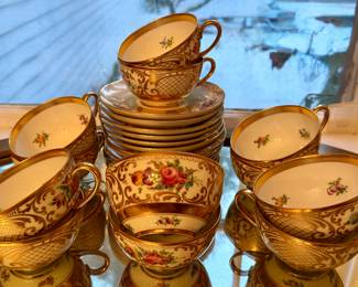 (12) Dresden Cups & Saucers