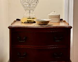 Vintage Side Table & Waterford Lamp