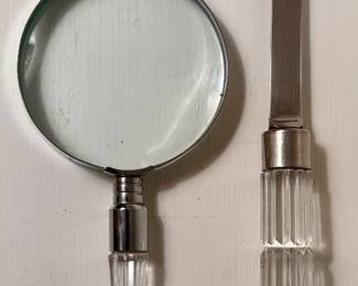Waterfod Crystal Magnifying Glass & Letter Opener