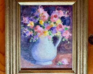 Miniature "White Pitcher" Still Life Oil on Canvas