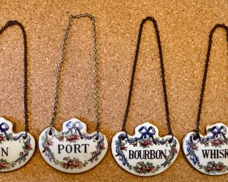 Vintage Crown Staffordshire Decanter Labels