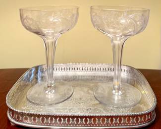 Etched Champagne Flutes