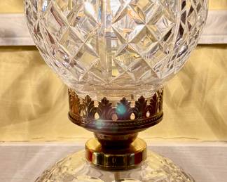 (2) Waterford Crystal Hurricane Lamps