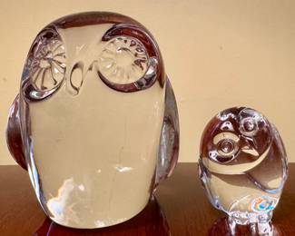 Steuben Crystal Owls