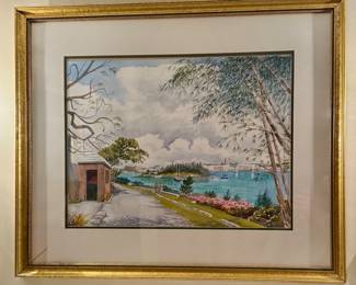 "Bermuda" Watercolor, Signed Mary Zwill