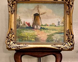 "Windmill" Oil on Canvas, Signed