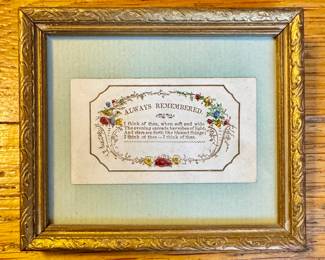 Framed "Always Remembered" Poem