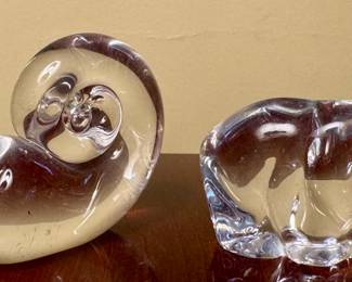 Steuben Glass Snail & Hadeland (Norway) Polar Bear