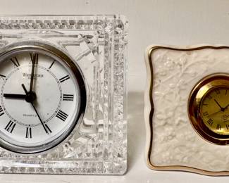Waterford & Lenox Desk Clocks