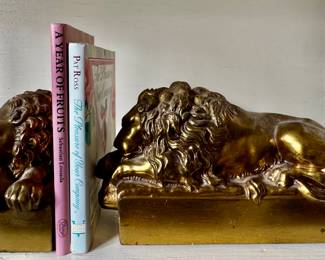 Brass Lion Bookends