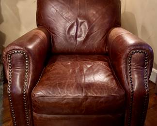 Leather Recliner with Nailhead Trim