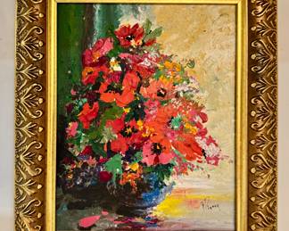 "Floral Bouquet" Oil on Canvas, Signed