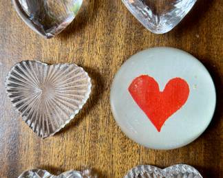 Waterford, Simon Pearce & Steuben "Heart" Paperweights
