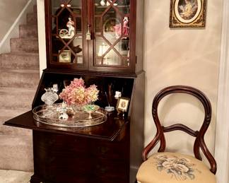 Vintage Secretary Desk with Display Hutch