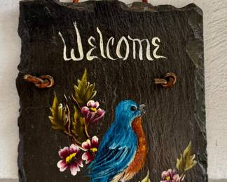 Painted Slate "Welcome" Plaque