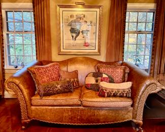 Domain Furniture Leather Loveseat