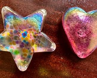Robert Held Art Glass Star & Heart