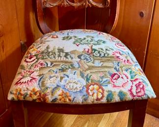 Vintage Chair with Needlepoint Cushion