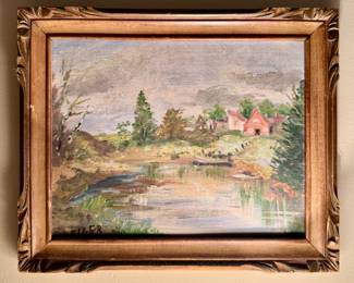 "Red House" Oil on Canvas