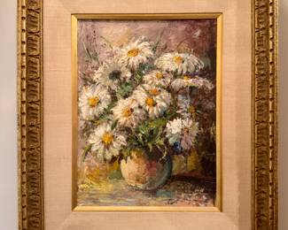 "Daisies" Oil on Canvas, Signed