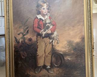 "Boy with Blonde Curls" Lithograph