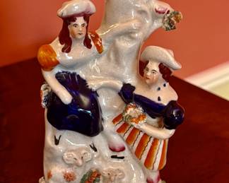 Staffordshire Flatbacks Spill Vase Circa Mid 1800s