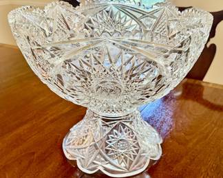 Huge antique cut glass punch bowl circa 1880-90