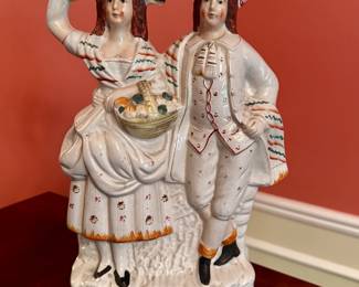 Handsome Wedding Staffordshire Couple Circa Late 19th C.