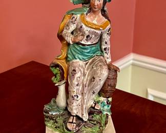 18th C Dudson Antique Staffordshire "Widow Of Zarephath" Widow On Base