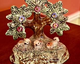 19th Century Staffordshire Pearlware Bocage Baby Sheep RARE & OLD!